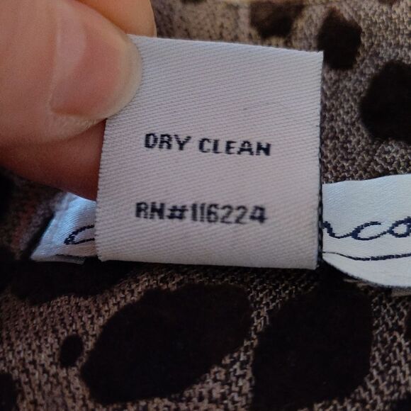 VTG Brown Leopard Velvet Textured High Waist Midi Pencil Skirt Size 6 - Picture 14 of 14